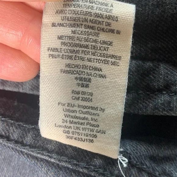 Free People distressed denim with built in hoodie sweatshirt jacket size XS - Picture 11 of 12